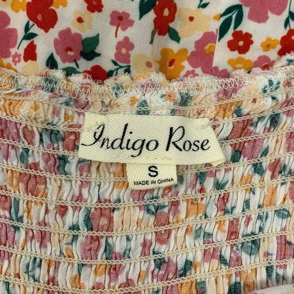 Indigo Rose Floral Tiered Summer Maxi Dress Women’s size S